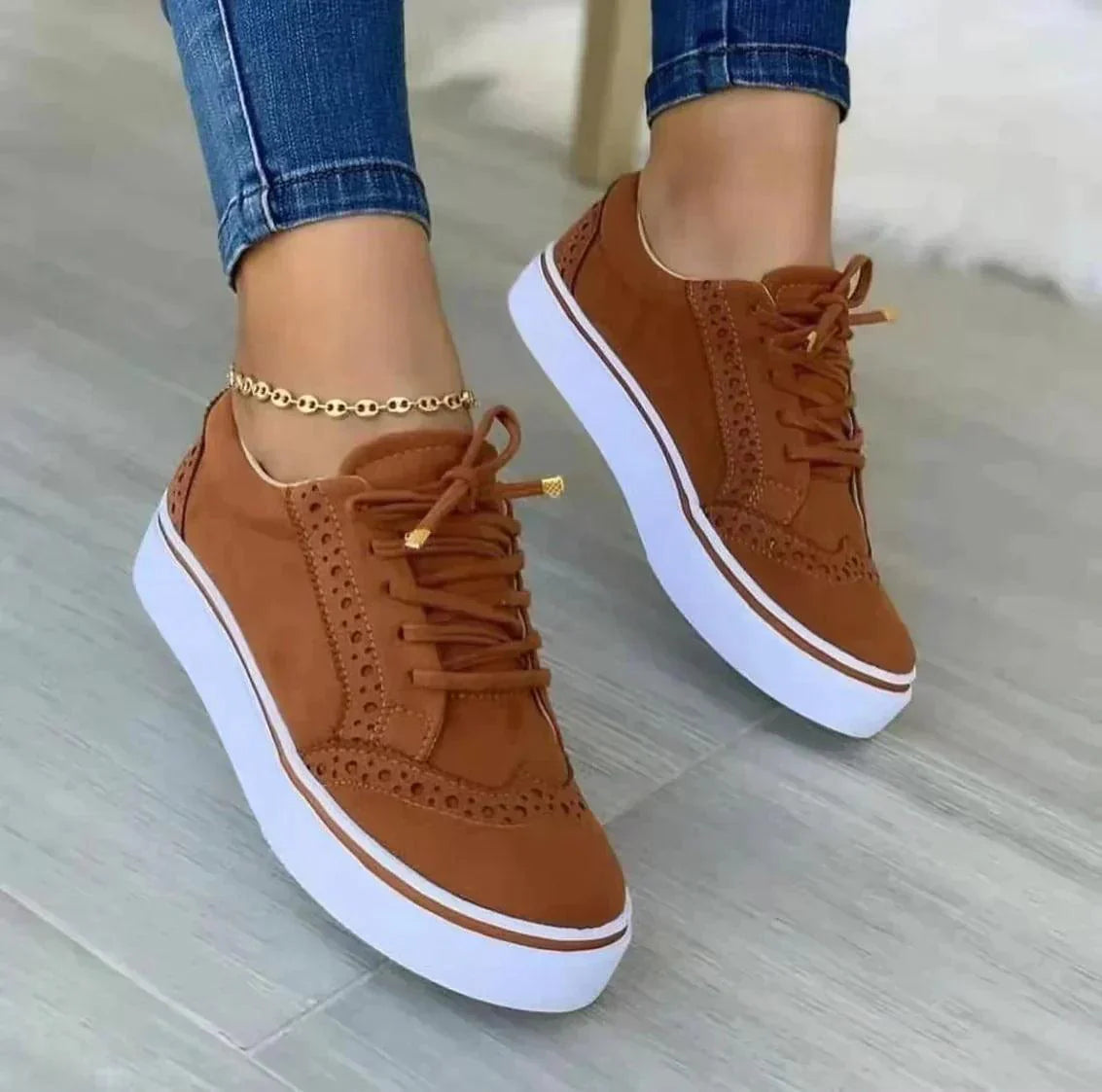 Platform Sneakers Dame – Trendy Sneakers med Snøre