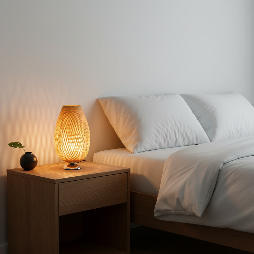 Vintage Bambus Bordlampe | Tidløs Elegance i Rustik Design