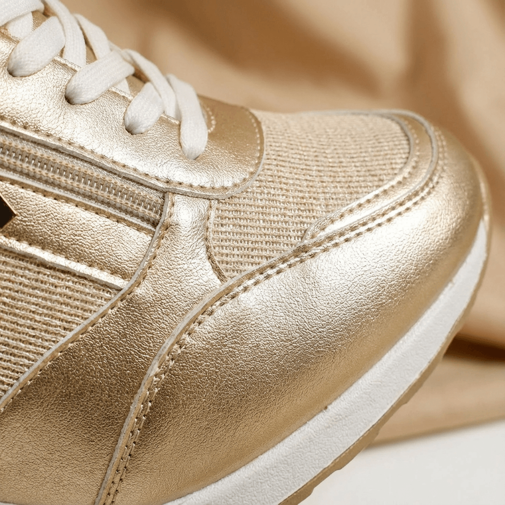 Sneakers Dame – Wedge Sneakers med Side Lynlås og Platformsål