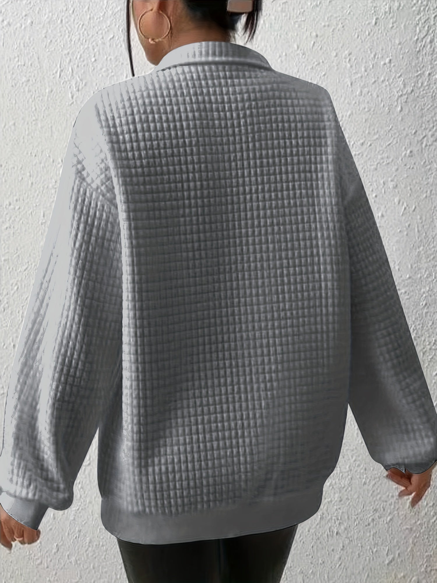 Quarter-Zip Pullover Dame – Striktrøje med Kort Lynlås