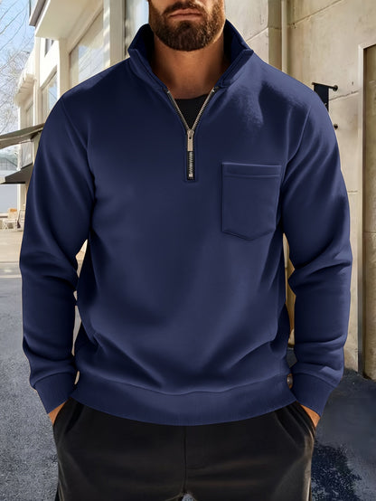 Half-Zip Pullover Herre – Klassisk Striktrøje med Lynlås