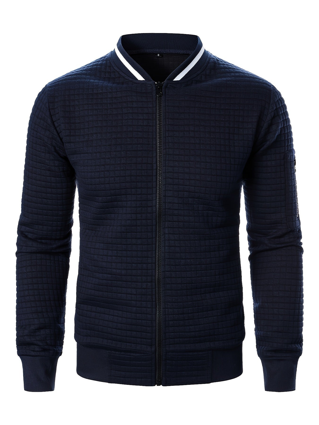 Raymond | Textured Zip-Up Bomber Jacket