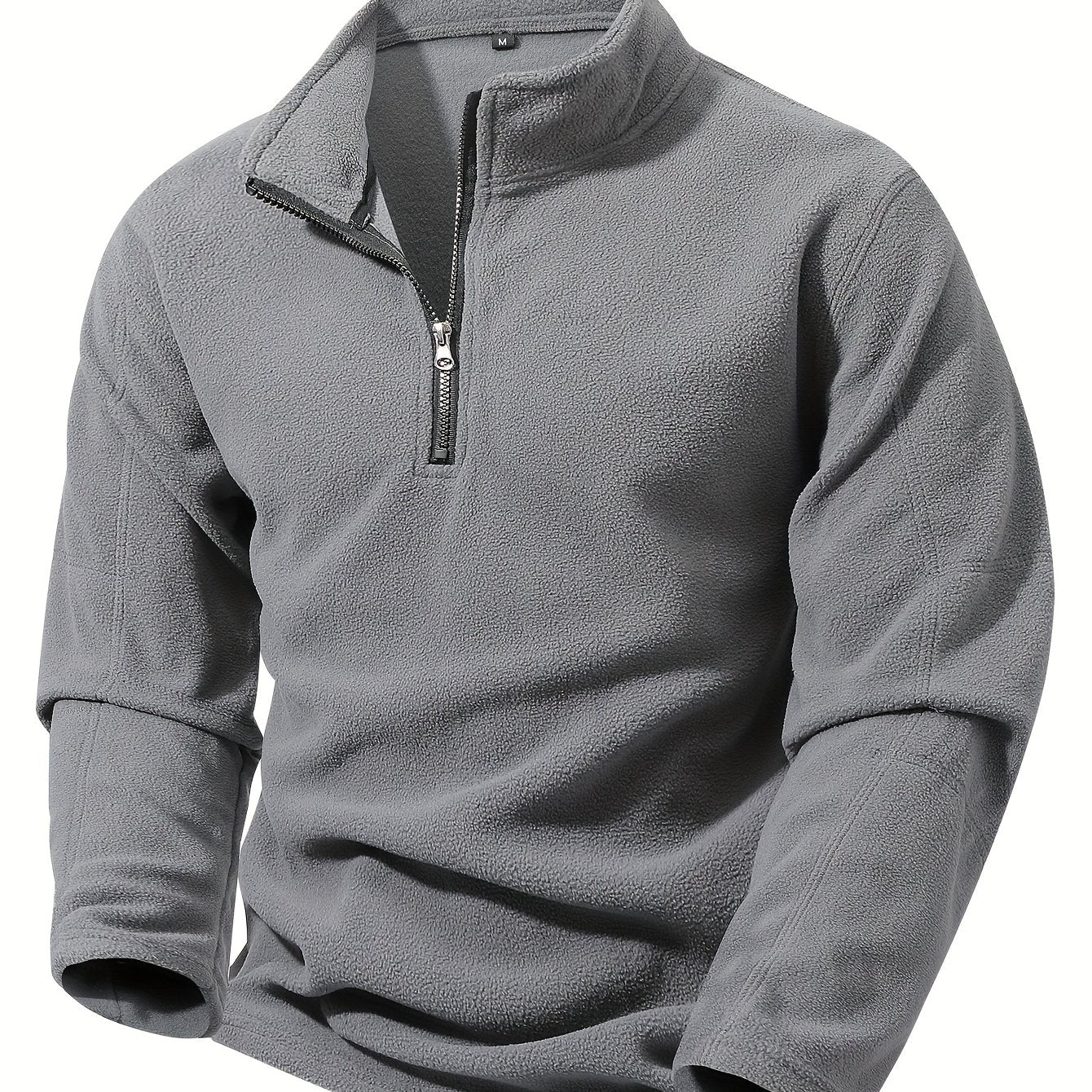 Striktrøje Herre – Pullover med half-zip lynlås og ståkrave til hverdag, arbejde og lag-på-lag i Olivengrøn Drab og Sort – Grayson