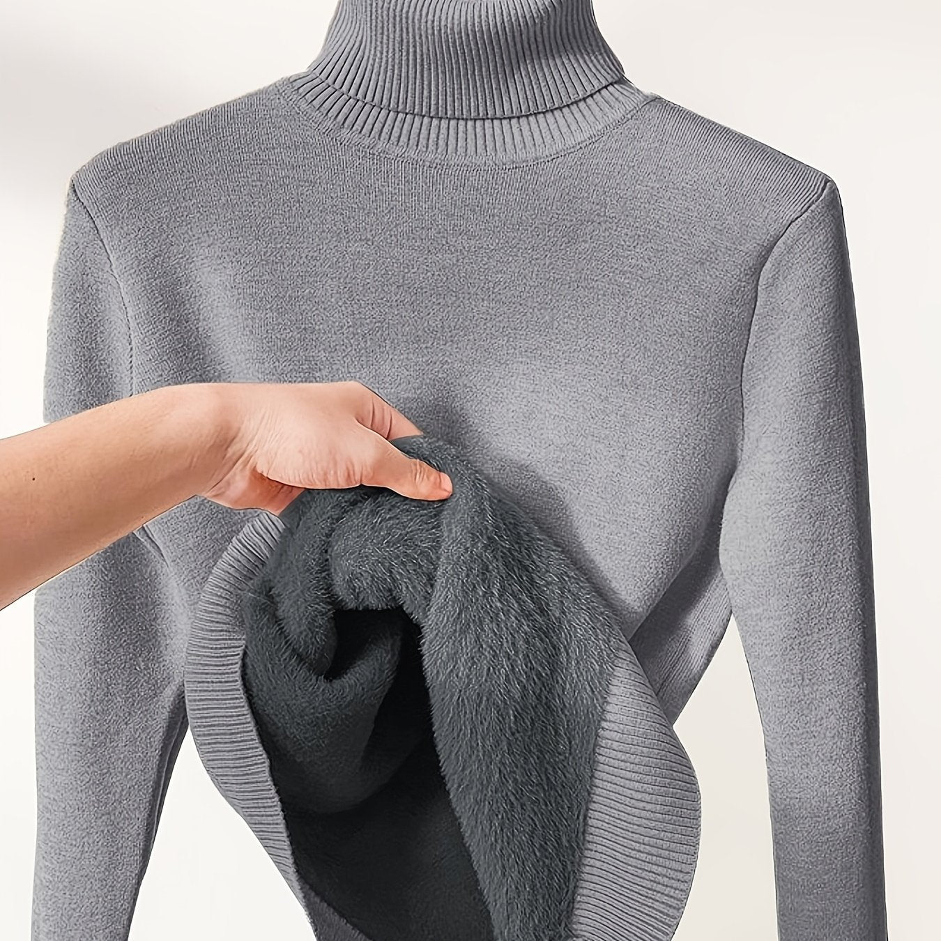 Striktrøje Dame – Pullover med høj hals til hverdag, arbejde og lag-på-lag i Mørkebrun og Sort – Selena