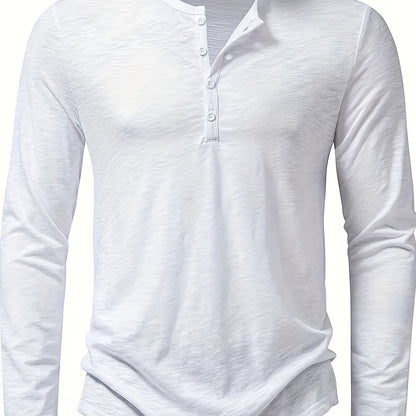 Henley Trøje Herre – Langærmet henley med klassisk design til hverdag, arbejde og lag-på-lag i Militærgrøn og Khaki – Dalton