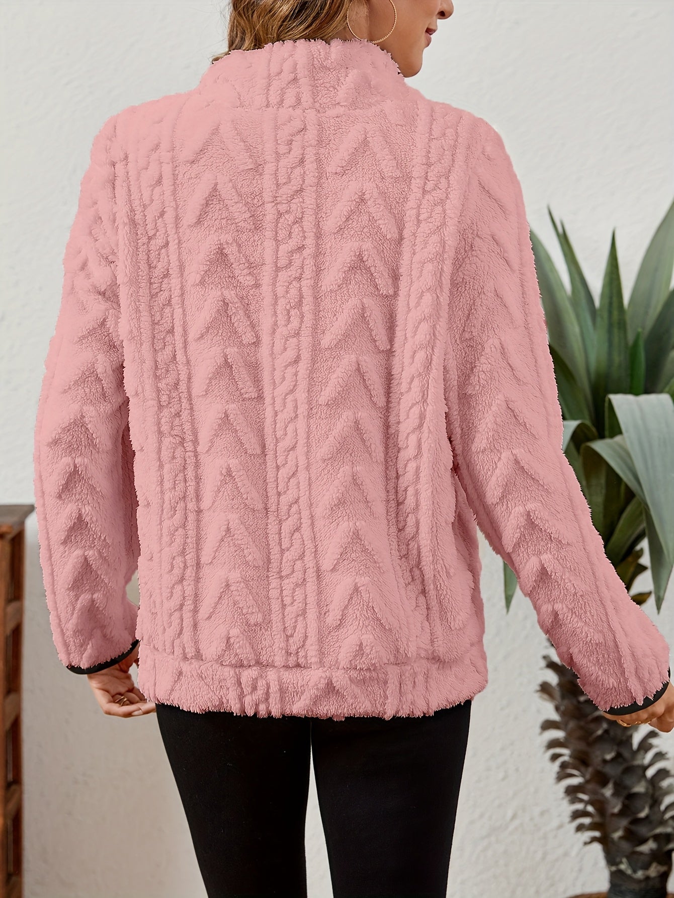 Striktrøje Dame – Pullover med half-zip lynlås til hverdag, arbejde og lag-på-lag