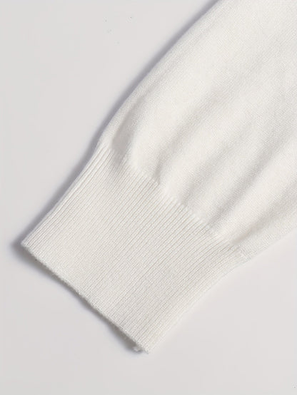 Striktrøje Herre – Pullover med høj hals og klassisk design til hverdag, arbejde og lag-på-lag i Sort og Hvid – Everett
