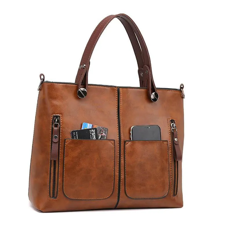 Skuldertaske Dame – Vintage Crossbody Taske med Rummeligt Design