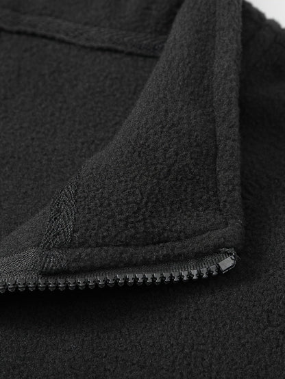 Striktrøje Herre – Pullover med half-zip lynlås og ståkrave til hverdag, arbejde og lag-på-lag i Olivengrøn Drab og Sort – Grayson