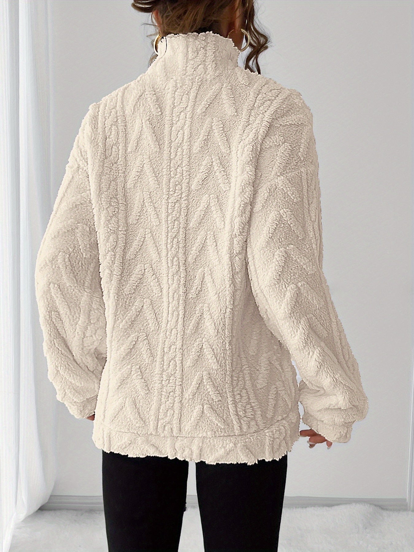 Tekstureret Striktrøje Dame – Afslappet Pullover