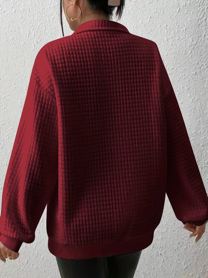 Quarter-Zip Pullover Dame – Striktrøje med Kort Lynlås