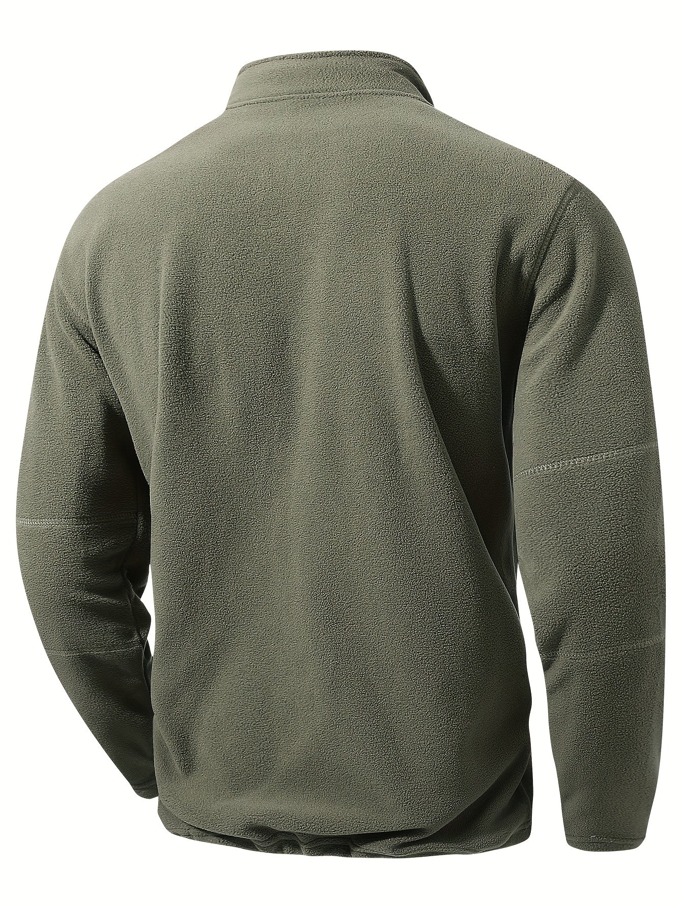 Striktrøje Herre – Pullover med half-zip lynlås og ståkrave til hverdag, arbejde og lag-på-lag i Olivengrøn Drab og Sort – Grayson