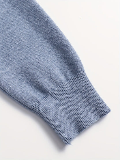 Striktrøje Herre – Pullover med høj hals og klassisk design til hverdag, arbejde og lag-på-lag i Sort og Hvid – Everett