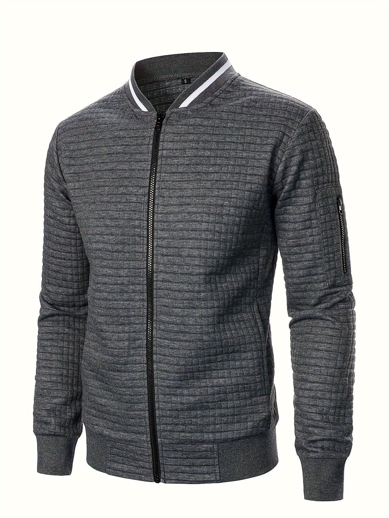 Raymond | Textured Zip-Up Bomber Jacket
