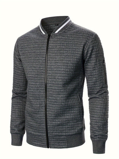 Raymond | Textured Zip-Up Bomber Jacket