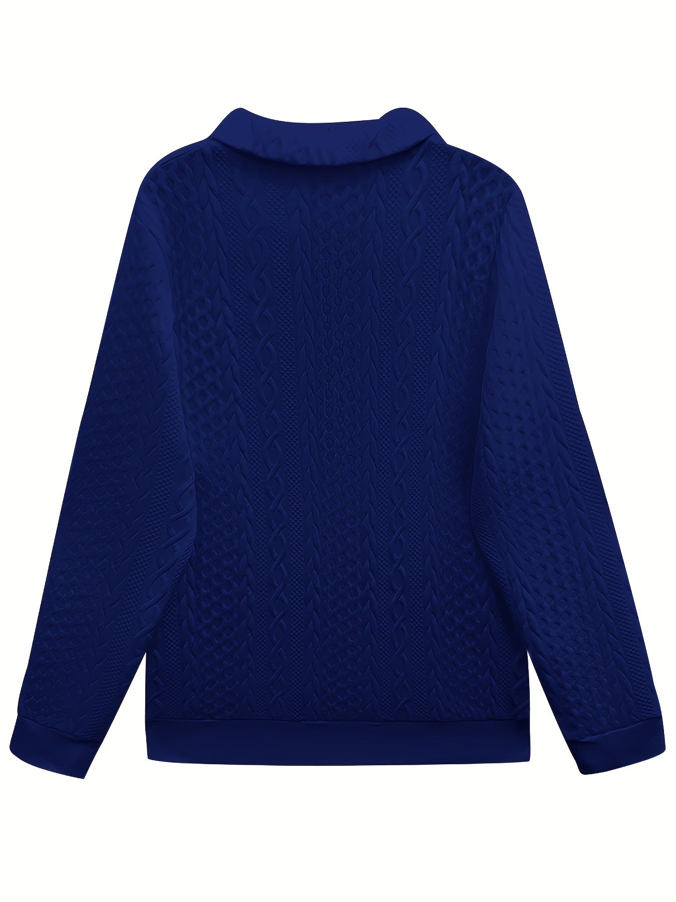 Sweatshirt Dame – Langærmet trøje med tekstureret overflade og half-zip lynlås til hverdag, arbejde og lag-på-lag