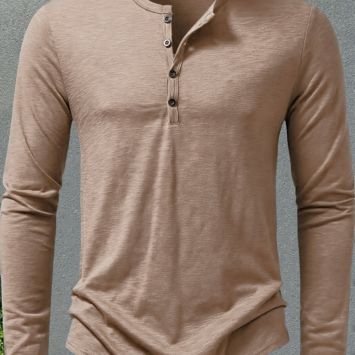 Henley Trøje Herre – Langærmet henley med klassisk design til hverdag, arbejde og lag-på-lag i Militærgrøn og Khaki – Dalton