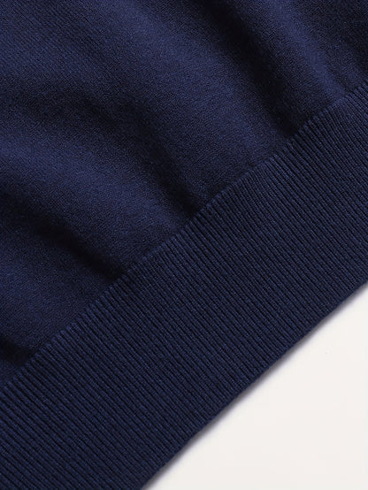 Striktrøje Herre – Pullover med høj hals og klassisk design til hverdag, arbejde og lag-på-lag i Sort og Hvid – Everett