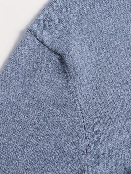 Striktrøje Herre – Pullover med høj hals og klassisk design til hverdag, arbejde og lag-på-lag i Sort og Hvid – Everett