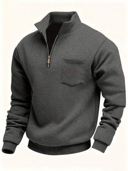 Half-Zip Pullover Herre – Klassisk Striktrøje med Lynlås