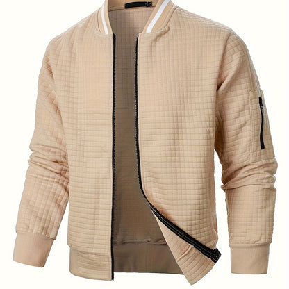 Raymond | Textured Zip-Up Bomber Jacket