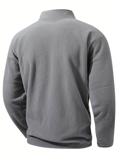Striktrøje Herre – Pullover med half-zip lynlås og ståkrave til hverdag, arbejde og lag-på-lag i Olivengrøn Drab og Sort – Grayson