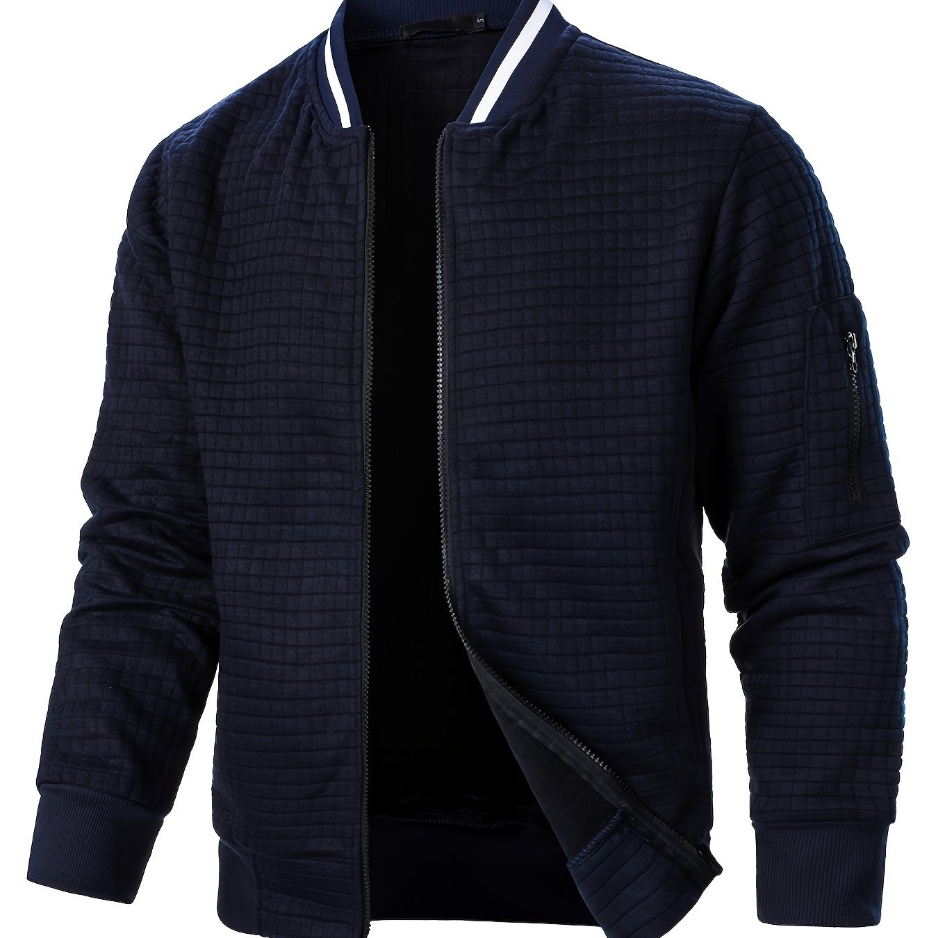 Raymond | Textured Zip-Up Bomber Jacket