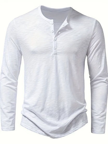 Henley Trøje Herre – Langærmet henley med klassisk design til hverdag, arbejde og lag-på-lag i Militærgrøn og Khaki – Dalton