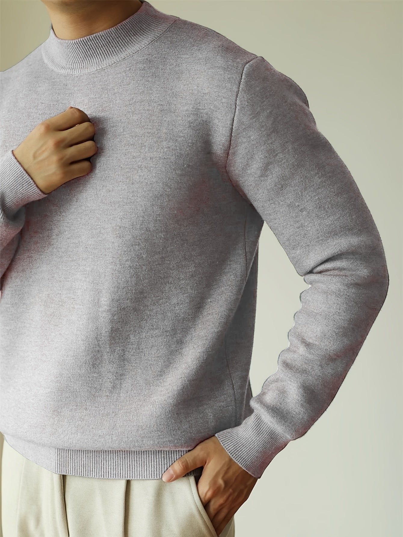 Striktrøje Herre – Pullover med høj hals og klassisk design til hverdag, arbejde og lag-på-lag i Sort og Hvid – Everett