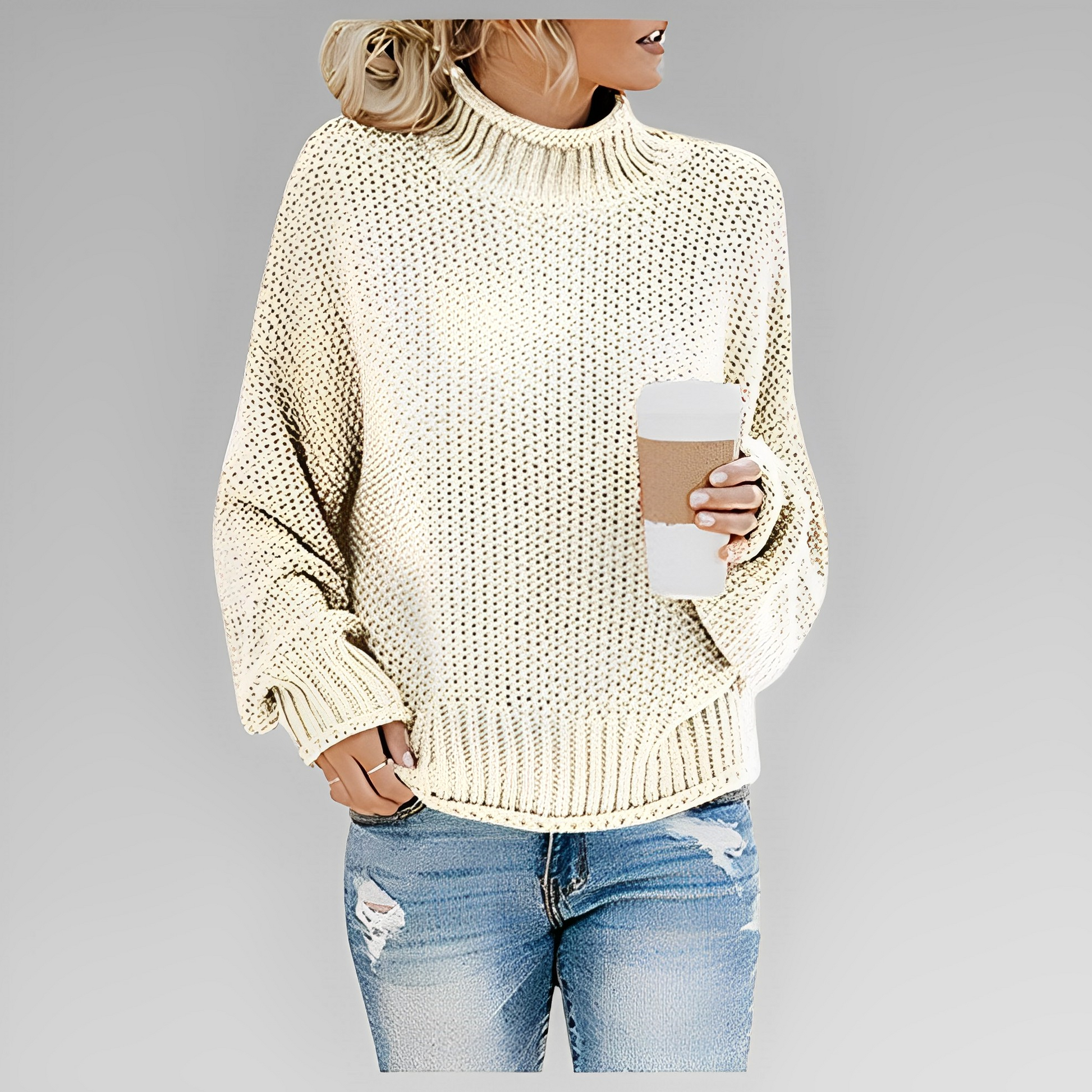 Vintertrøje Dame – Varm Strikpullover med Stilfuldt Design