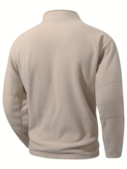 Striktrøje Herre – Pullover med half-zip lynlås og ståkrave til hverdag, arbejde og lag-på-lag i Olivengrøn Drab og Sort – Grayson