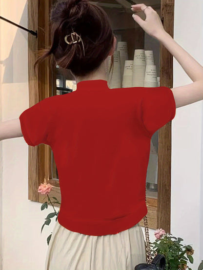 Langærmet Top Dame – Basisbluse med høj hals og klassisk design til hverdag, arbejde og lag-på-lag
