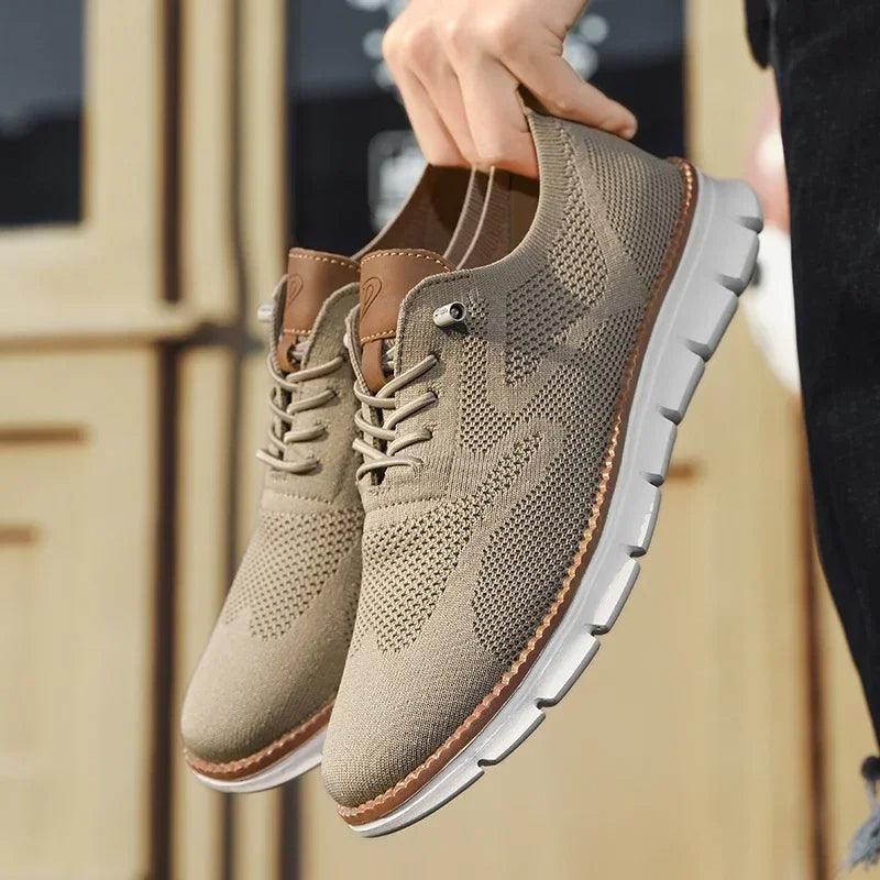 Sneakers Herre – Sommer Sko med Strikket Look og Chunky Sål