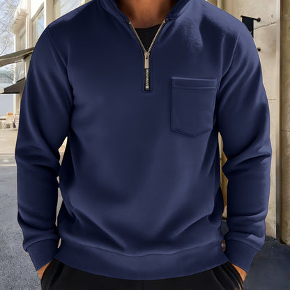 Half-Zip Pullover Herre – Klassisk Striktrøje med Lynlås