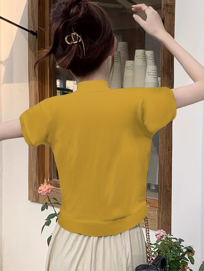 Langærmet Top Dame – Basisbluse med høj hals og klassisk design til hverdag, arbejde og lag-på-lag