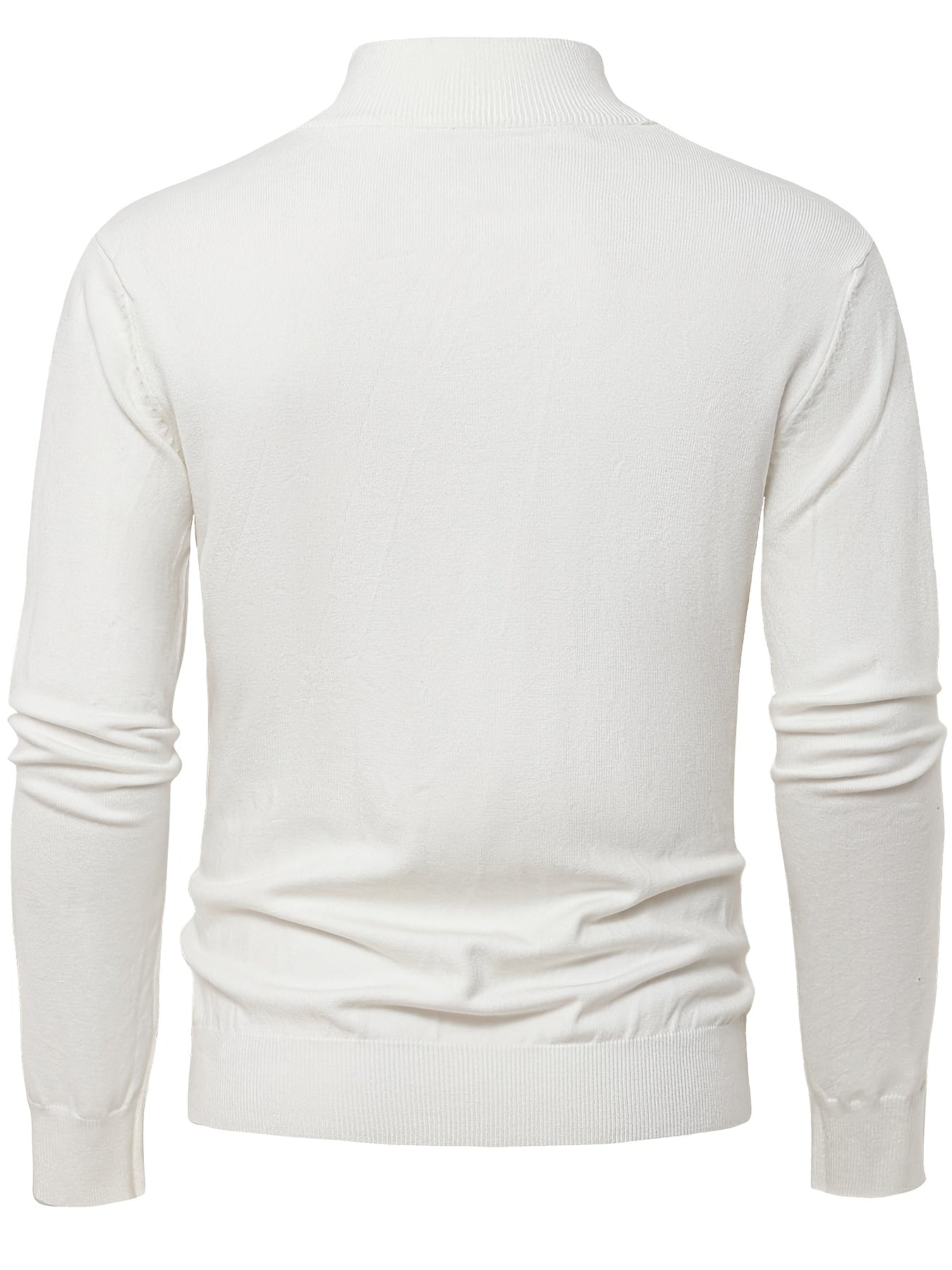 Striktrøje Herre – Pullover med høj hals og klassisk design til hverdag, arbejde og lag-på-lag i Sort og Hvid – Everett