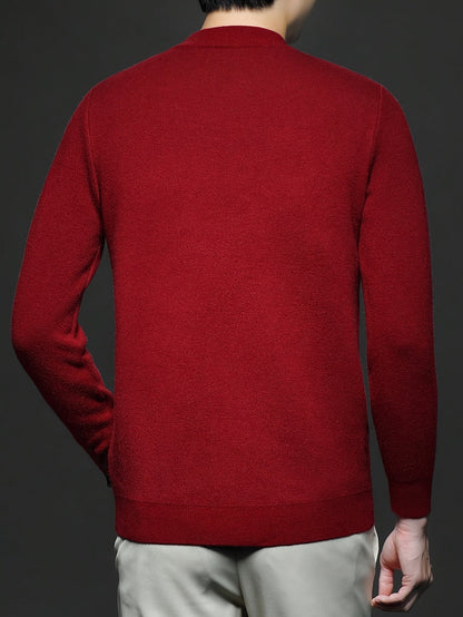 Striktrøje Herre – Pullover med høj hals og klassisk design til hverdag, arbejde og lag-på-lag i Sort og Hvid – Everett