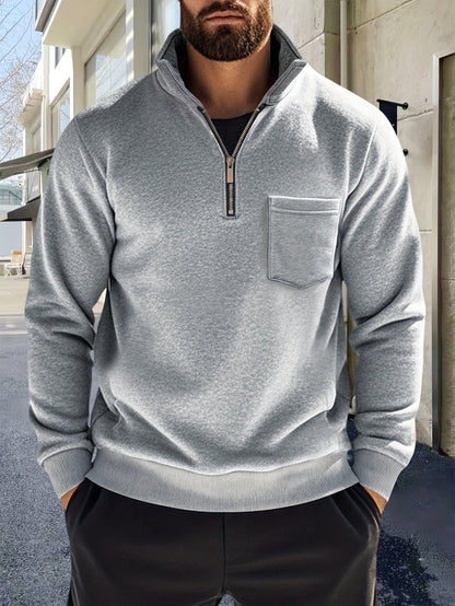Half-Zip Pullover Herre – Klassisk Striktrøje med Lynlås