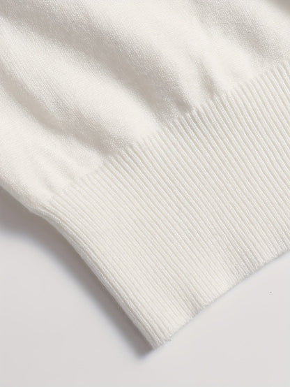 Striktrøje Herre – Pullover med høj hals og klassisk design til hverdag, arbejde og lag-på-lag i Sort og Hvid – Everett