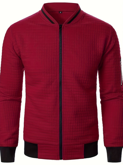Raymond | Textured Zip-Up Bomber Jacket