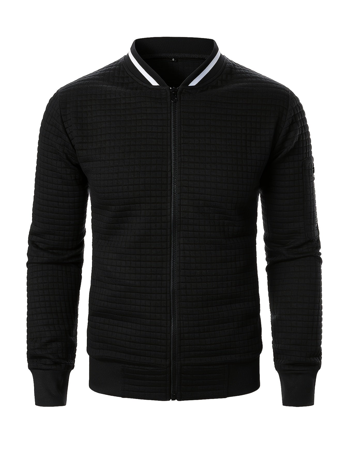 Raymond | Textured Zip-Up Bomber Jacket