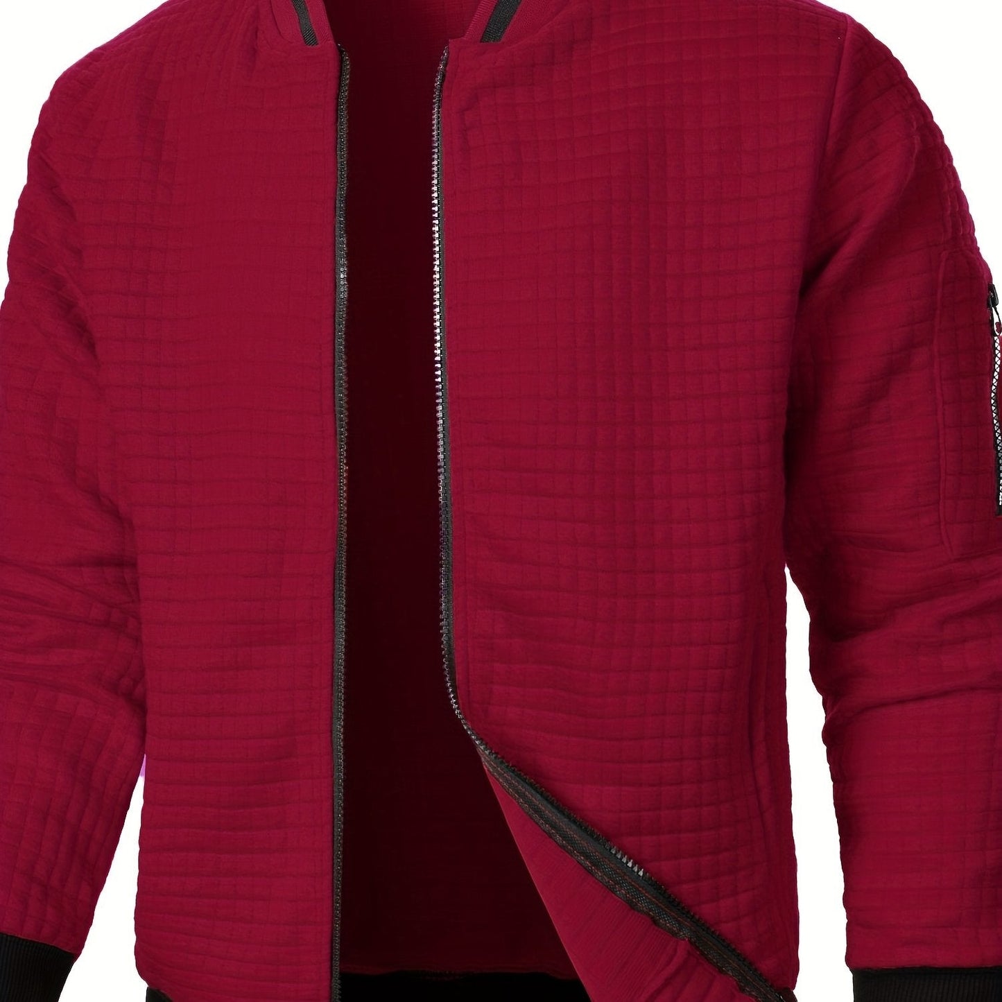 Raymond | Textured Zip-Up Bomber Jacket