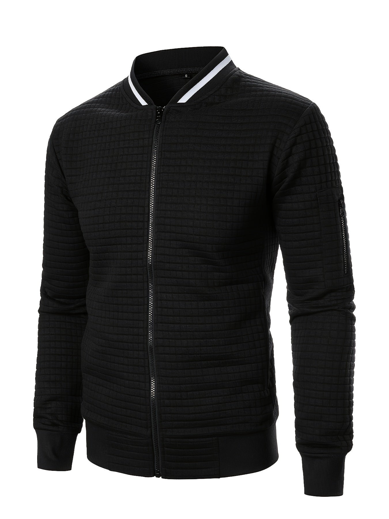 Raymond | Textured Zip-Up Bomber Jacket