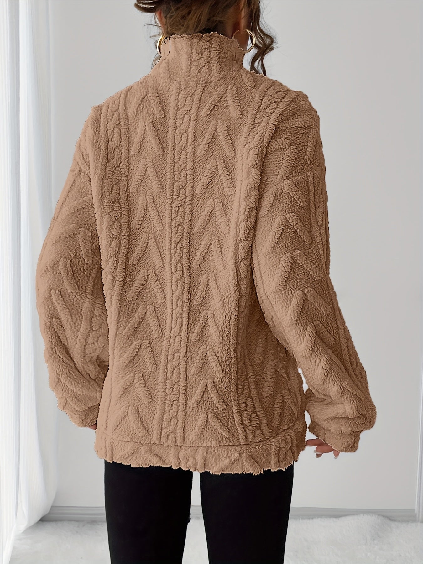 Tekstureret Striktrøje Dame – Afslappet Pullover