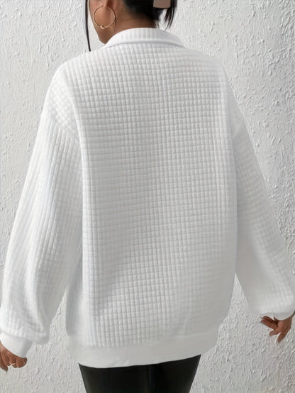 Quarter-Zip Pullover Dame – Striktrøje med Kort Lynlås
