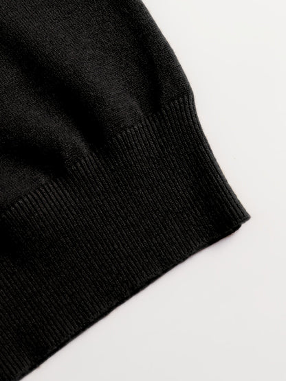 Striktrøje Herre – Pullover med høj hals og klassisk design til hverdag, arbejde og lag-på-lag i Sort og Hvid – Everett