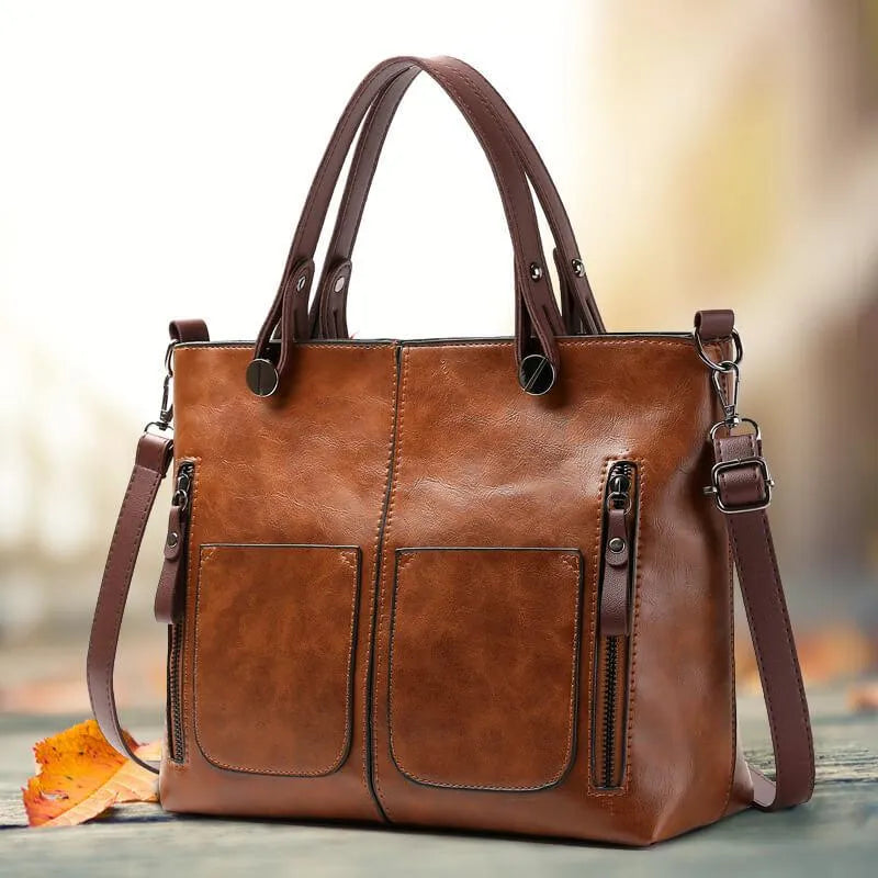Skuldertaske Dame – Vintage Crossbody Taske med Rummeligt Design