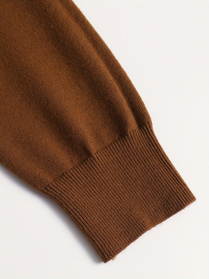 Striktrøje Herre – Pullover med høj hals og klassisk design til hverdag, arbejde og lag-på-lag i Sort og Hvid – Everett