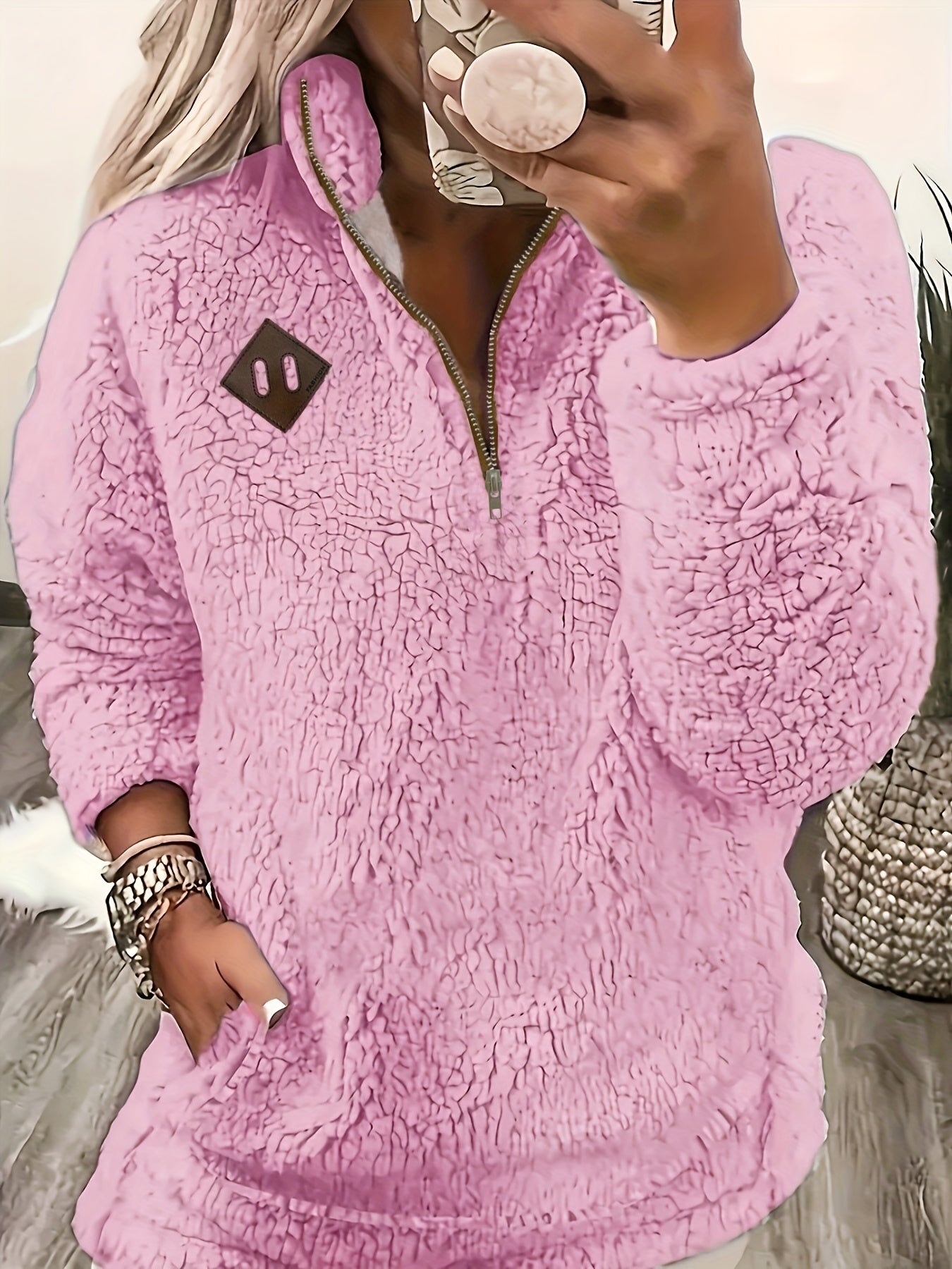 Half-Zip Pullover Dame – Afslappet Striktrøje med Lynlås