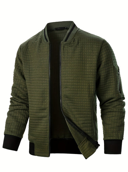 Raymond | Textured Zip-Up Bomber Jacket